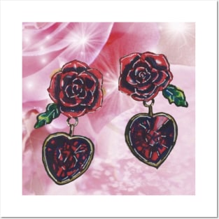 Earrings with Roses Posters and Art